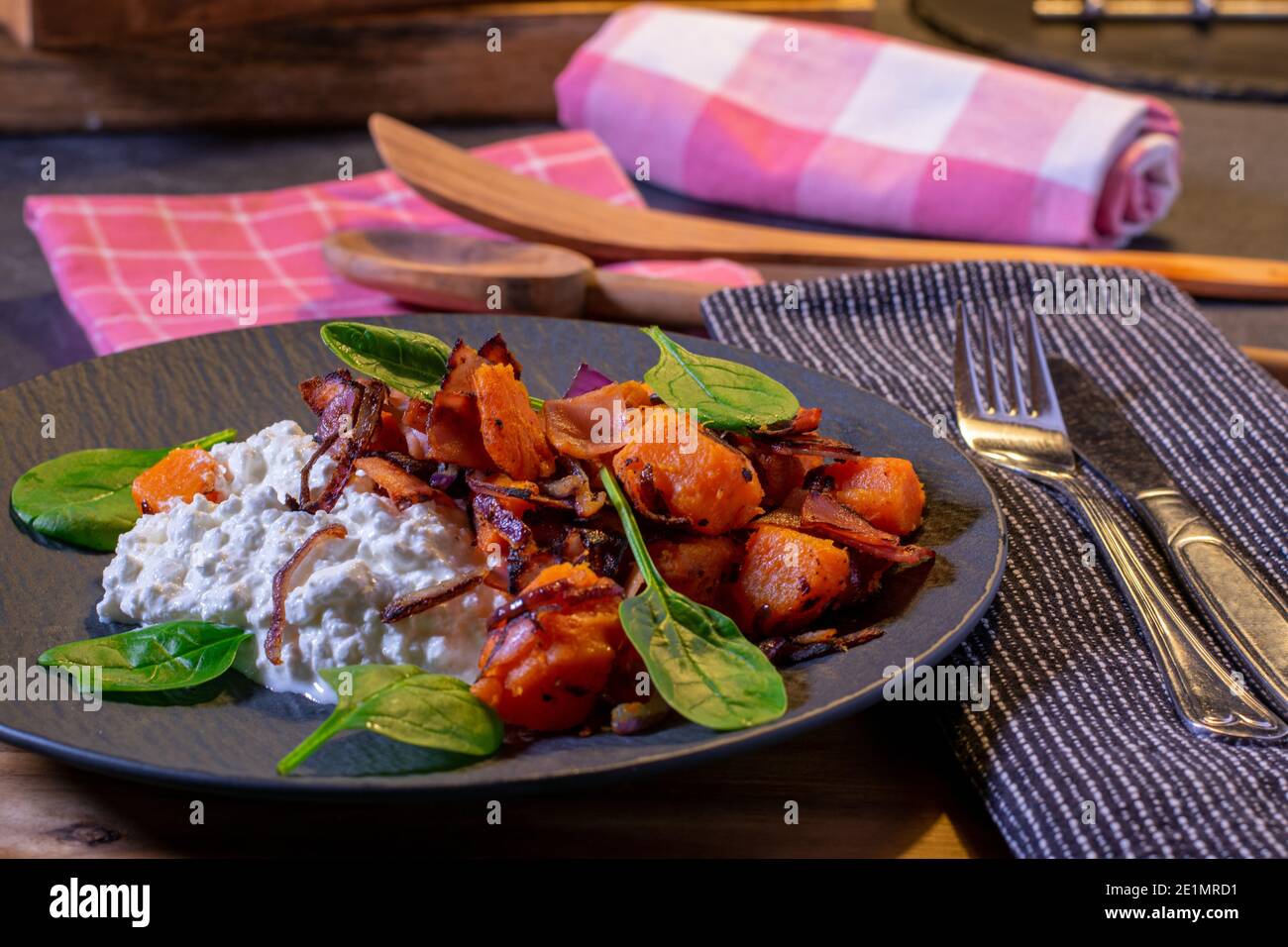 healthy meal with sweet potatoes Stock Photo