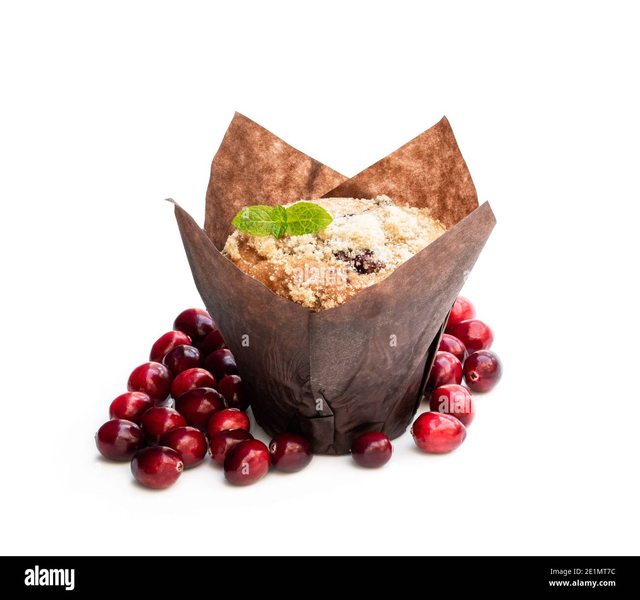Cranberry  muffins isolated on white background Stock Photo