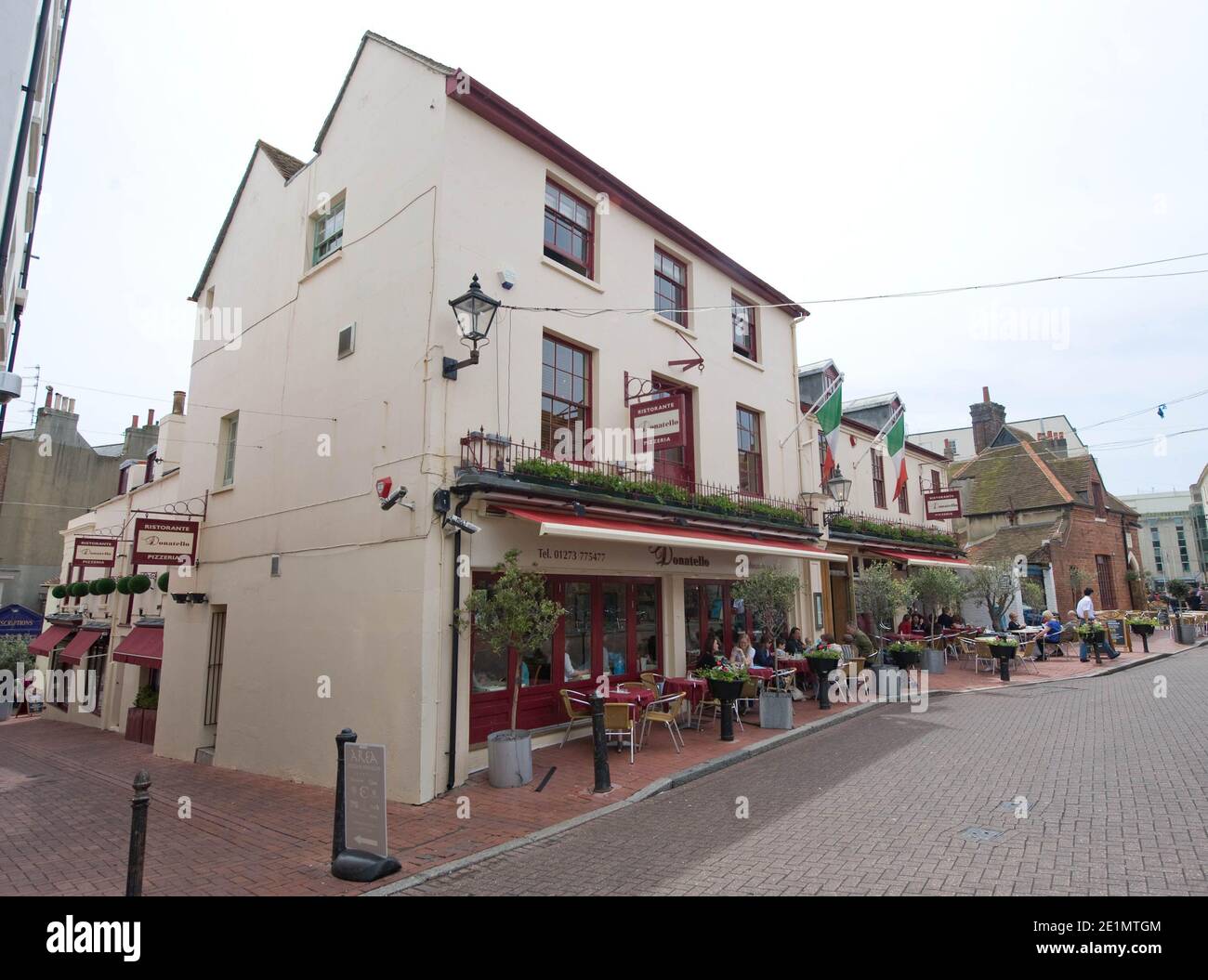 Donatello Pizzeria restaurant in The Lanes, Brighton, where celebrity Katie Price (Jordan) often eats. Owned by Brighton millionaire business woman Sue Addis. Stock Photo