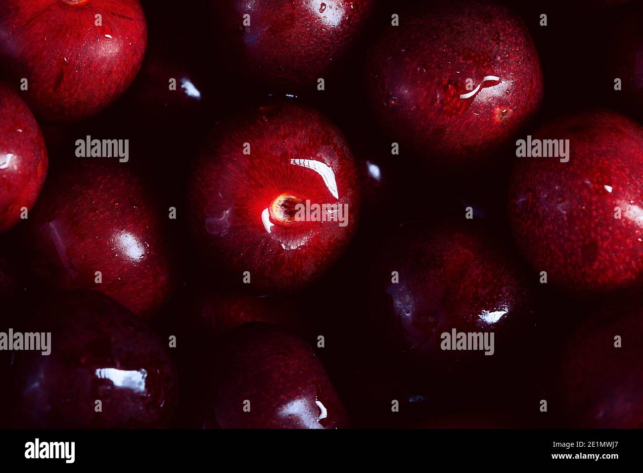 juicy ripe dark sweet cherries macro photography, texture of dark ...