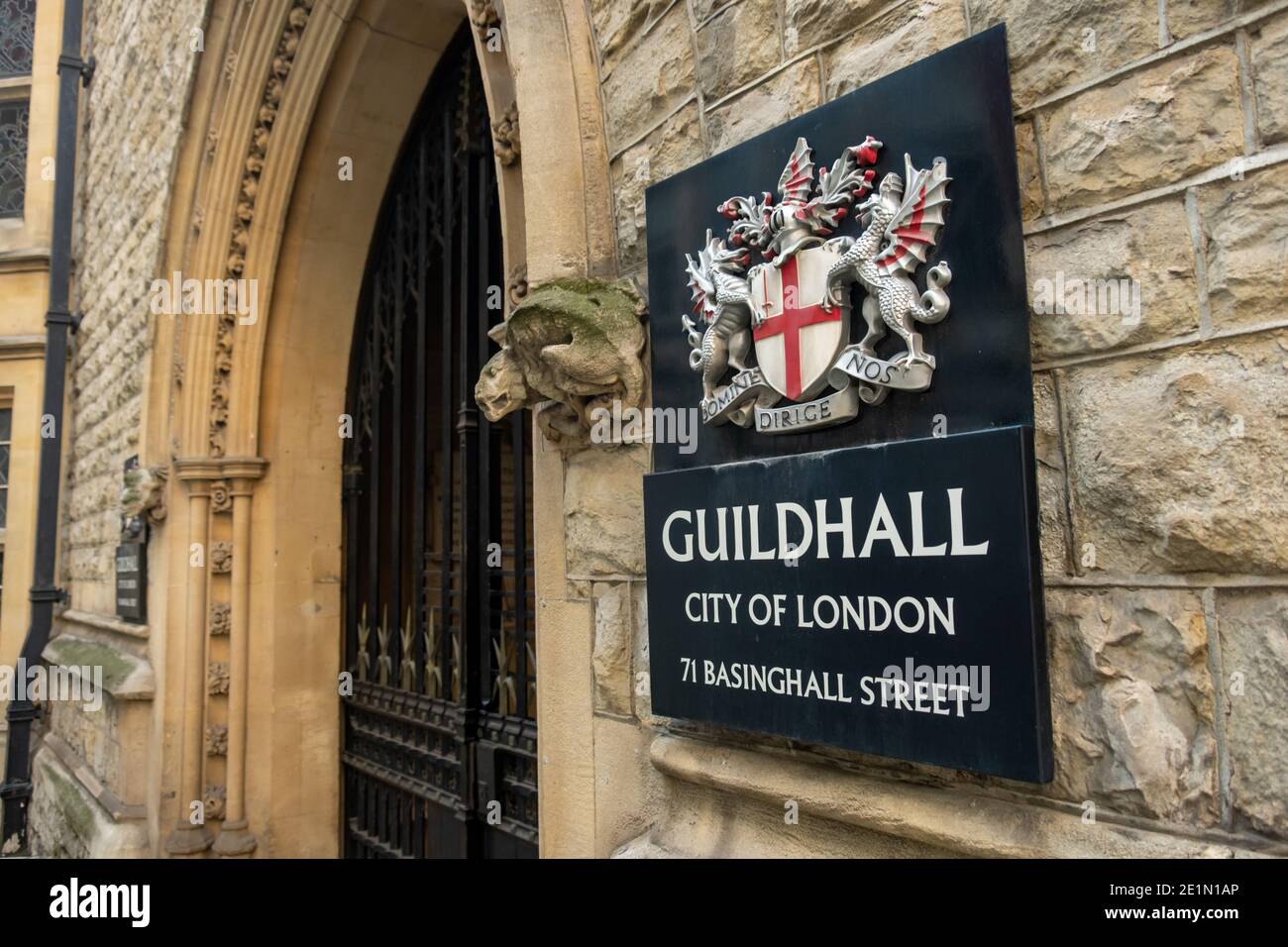 London- Guildhall,  a municipal building in the Moorgate area of the City of London Stock Photo