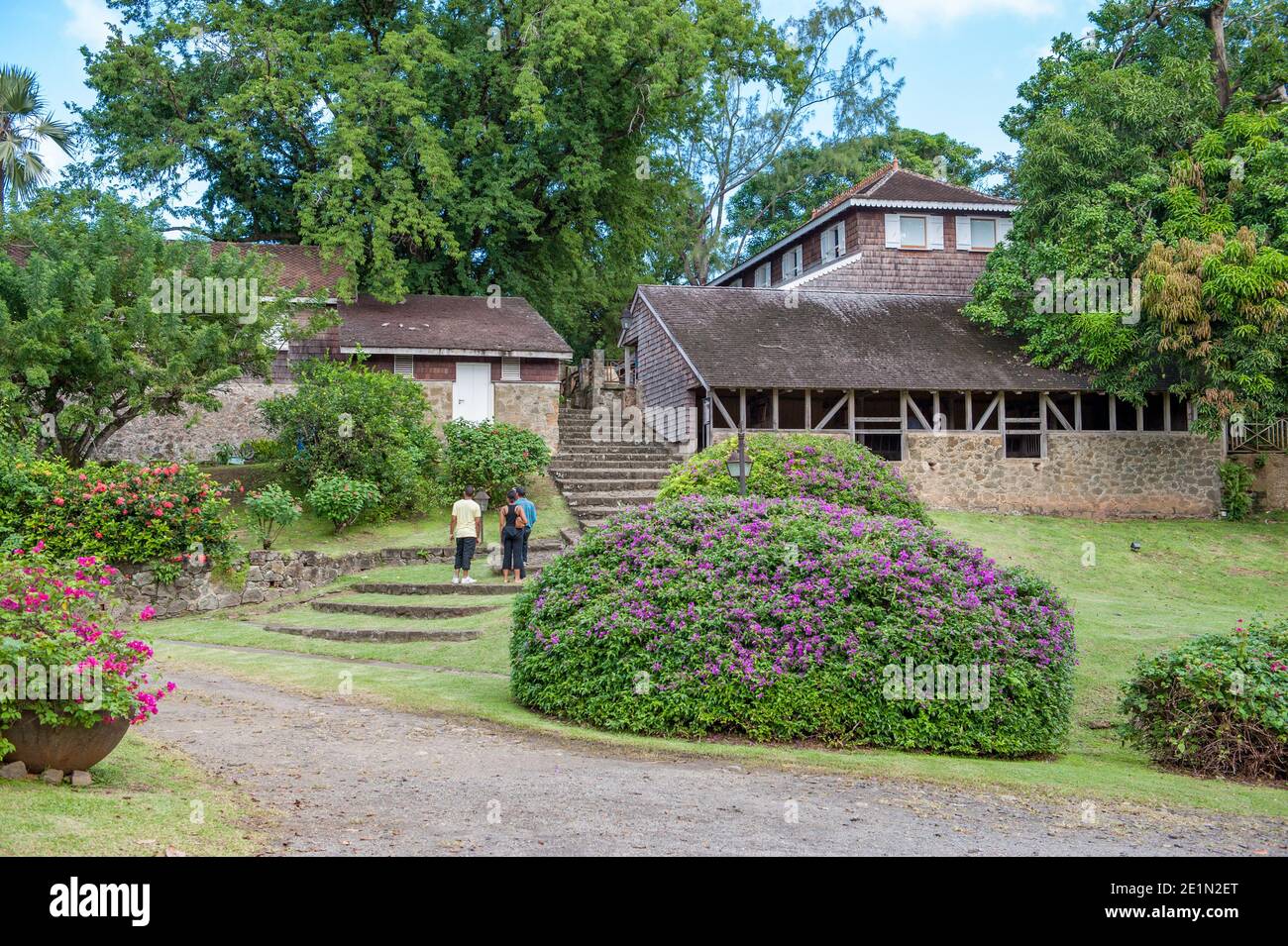 French colonial style masion in rural Martinique. Martinique is a