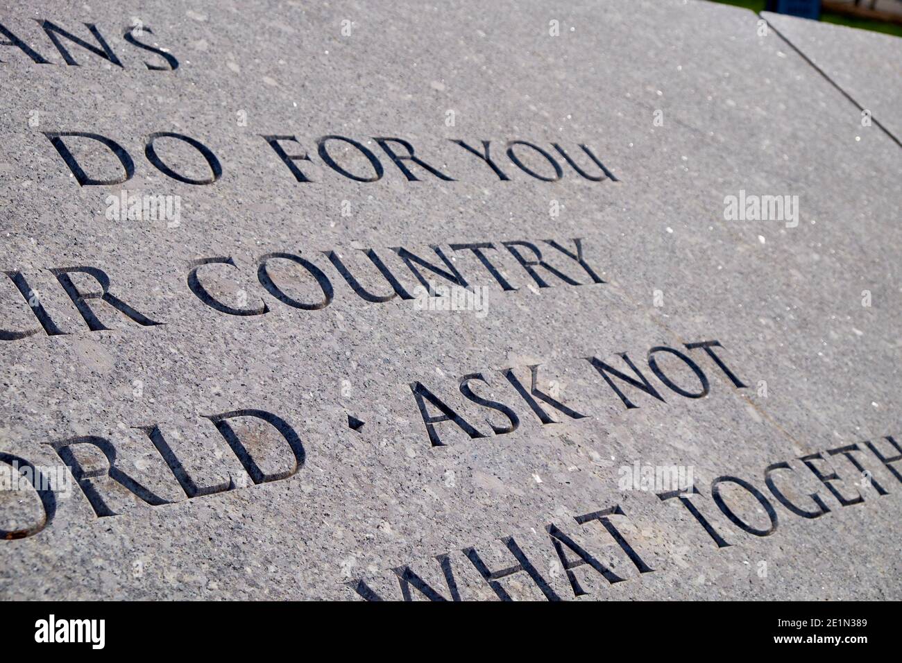 Detail Of One Of The Quotes From President Kennedy Near His Gravesite,  Highlighting Country, Ask Not. At Arlington National Cemetery Near  Washington D Stock Photo - Alamy