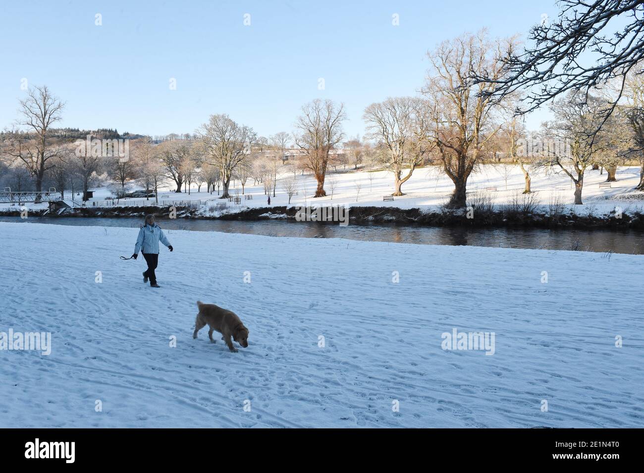 Peebles. Borders Region .Scotland. UK .8th January 21 Winter Weather, Hay Lodge Park . Peebles. Scottish Borders. Credit: eric mccowat/Alamy Live News Stock Photo