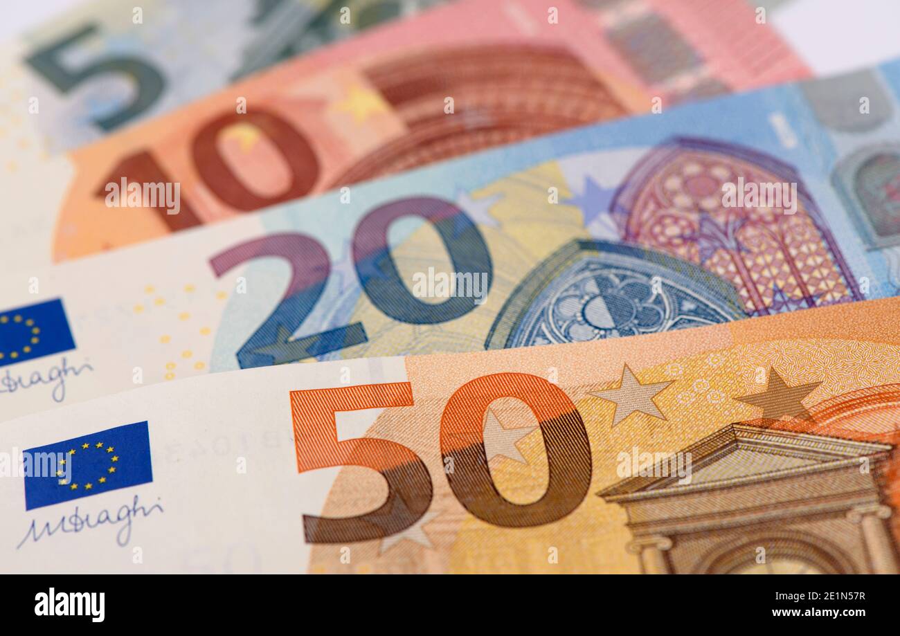 Euro Banknoten im Detail Stock Photo