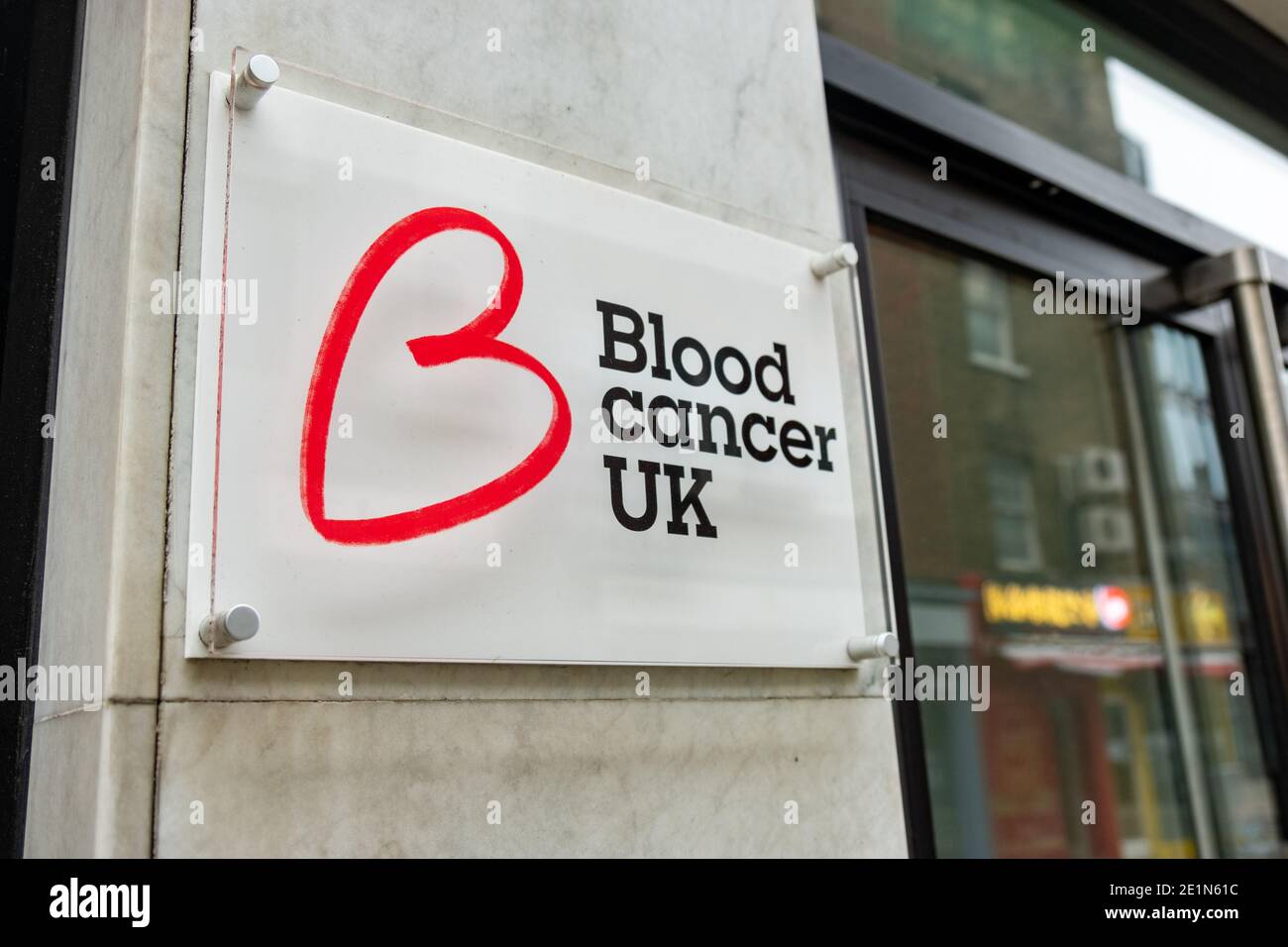 London- Blood Cancer UK, a UK based charity researching blood cancers Stock Photo