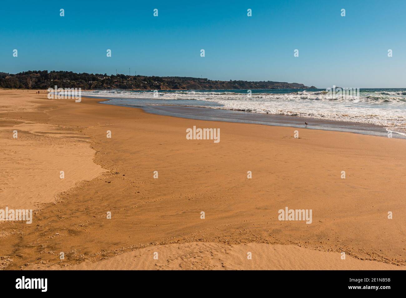 Summer vacations in Quintay beach on a sunny day Stock Photo