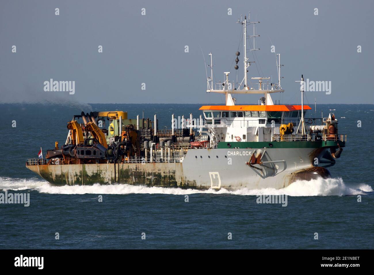 The hopper dredger Charlock will arrive at the port of Rotterdam on September 18, 2020. Stock Photo