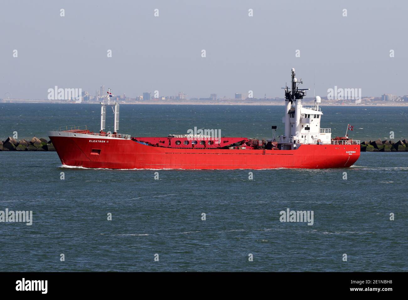 The old cargo ship Elektron II will leave the port of Rotterdam on September 18, 2020. Stock Photo