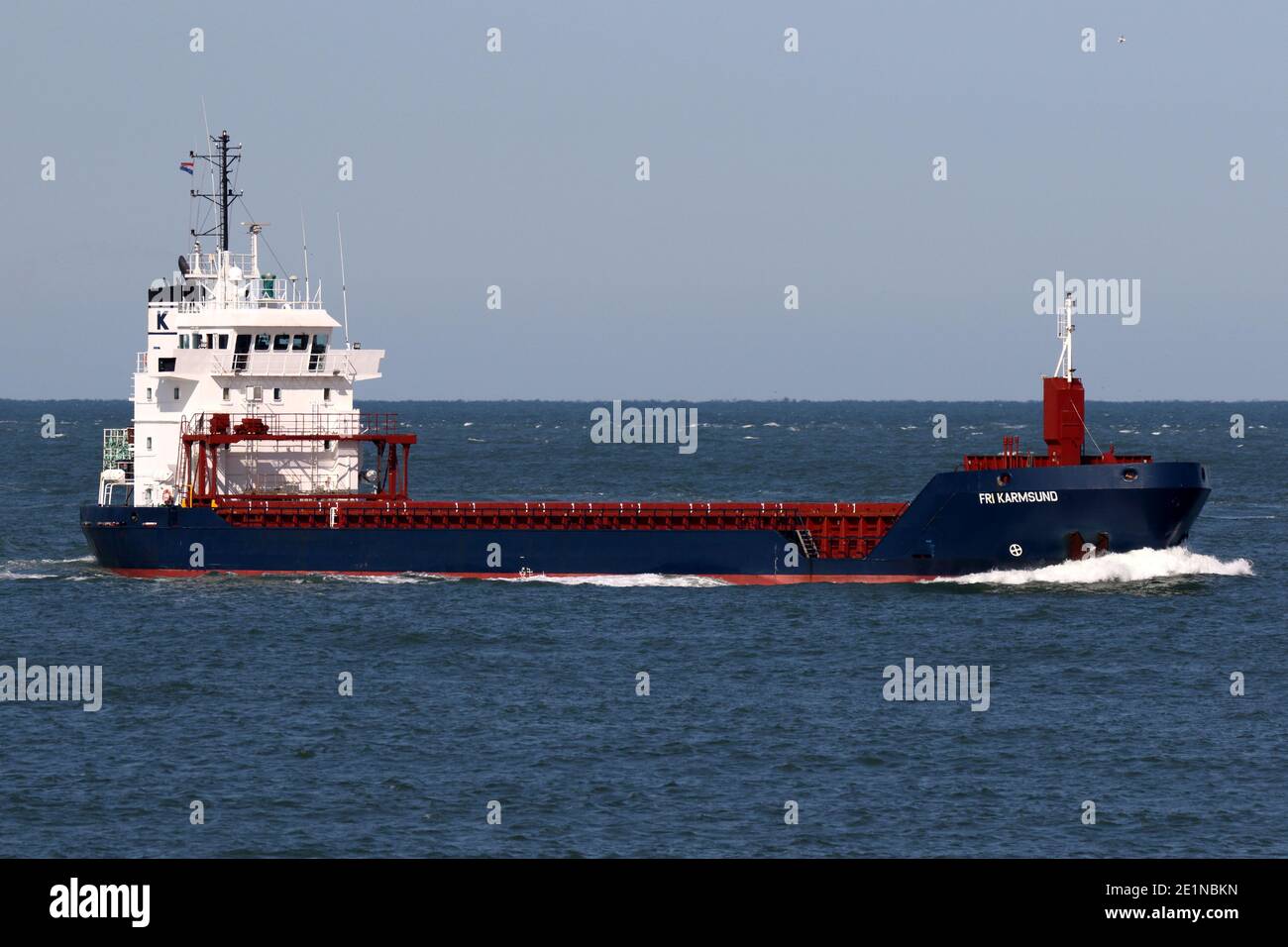 The cargo ship Fri Karmsund will arrive in Rotterdam on September 18, 2020. Stock Photo