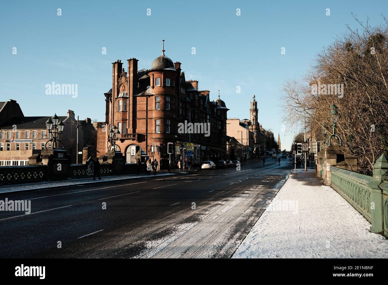 Kelvinbridge in winter ice, Glasgow. January 2021 Stock Photo