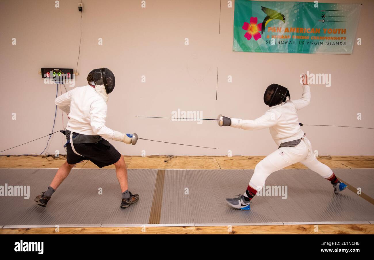 Fencing, sword fighting instruction in South Carolina Stock Photo Alamy