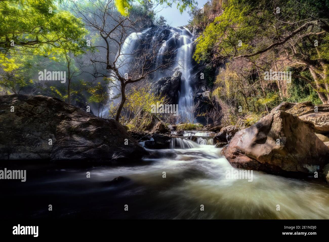 Khlong Lan Waterfall a beautiful and clear picture, located in Kamphaeng Phet, Thailand Stock Photo