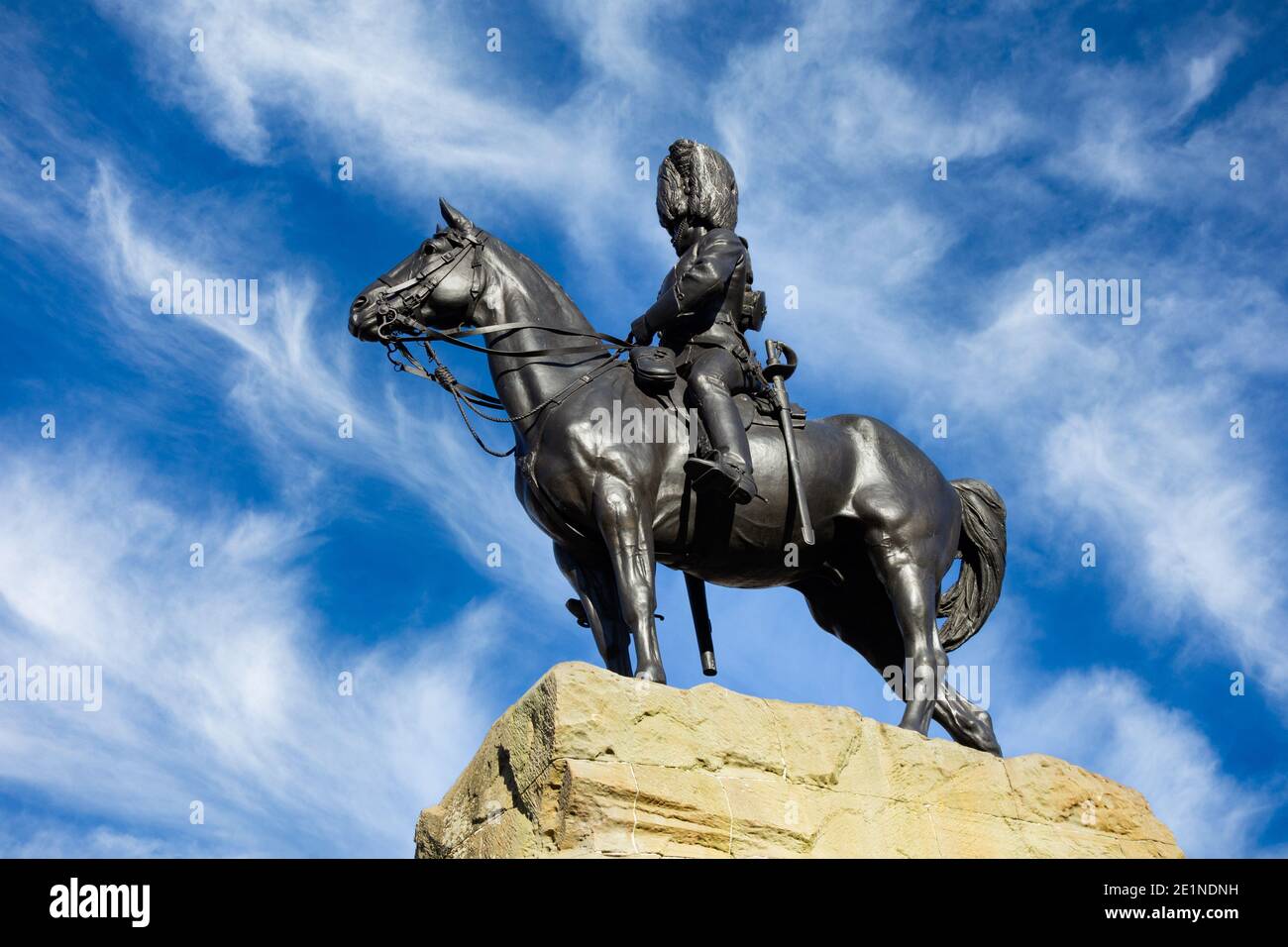 The Royal Scots Greys Monument, Princes Street, Edinburgh, Scotland. Stock Photo