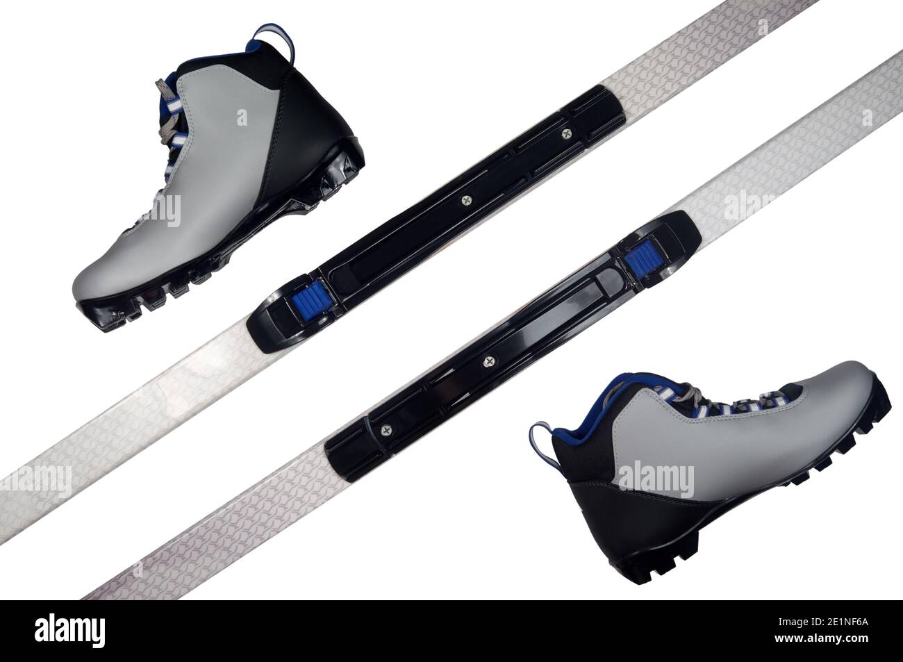 Winter sport equipment crosscountry ski, ski poles and shoes