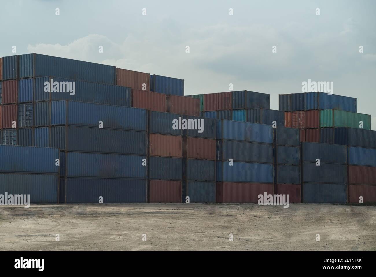 shipping containers arrange againt sky Stock Photo Alamy