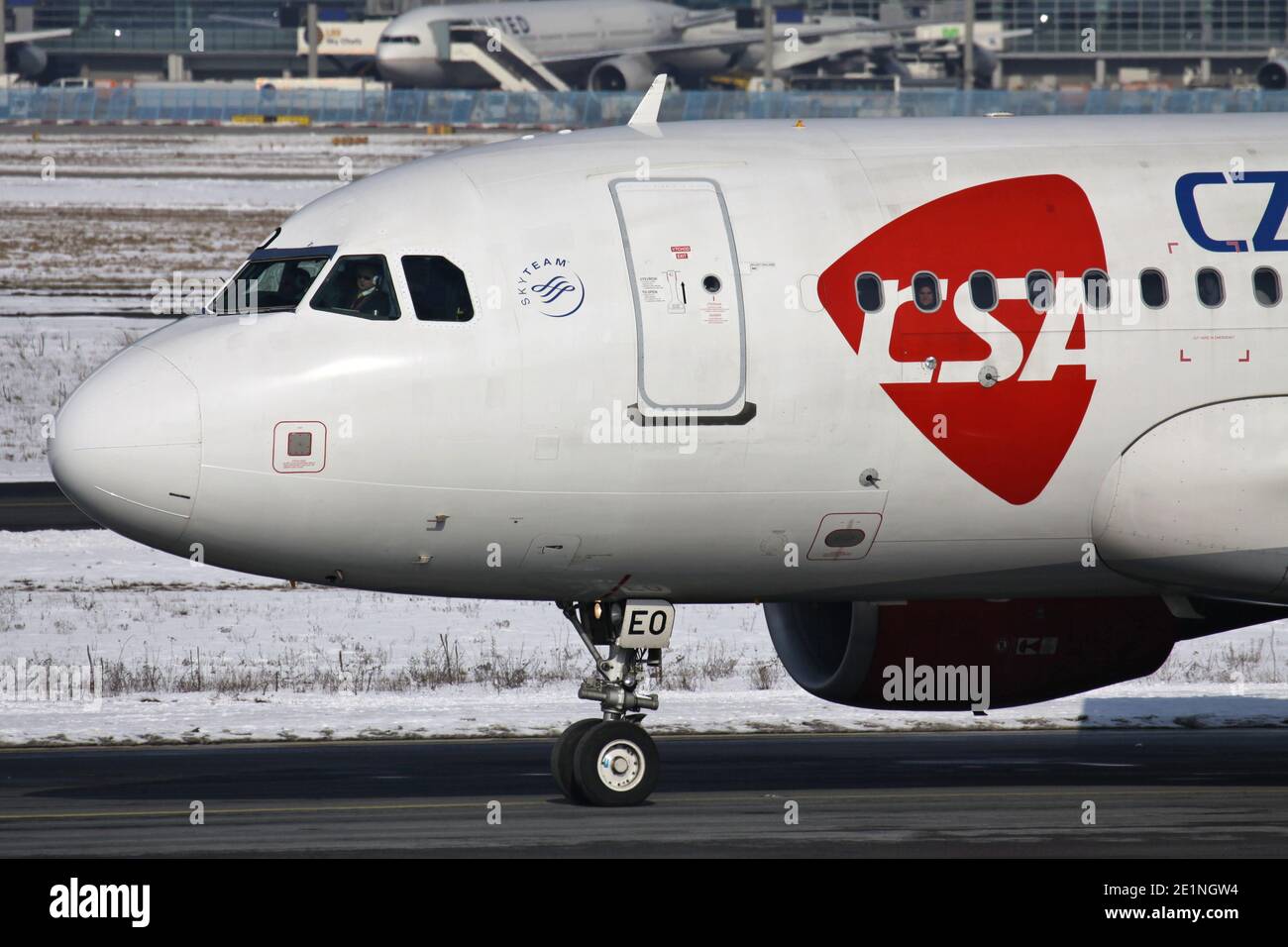 CSA Czech Airlines Airbus A319-100 with registration OK-NEO on taxiway at Frankfurt Airport. Stock Photo