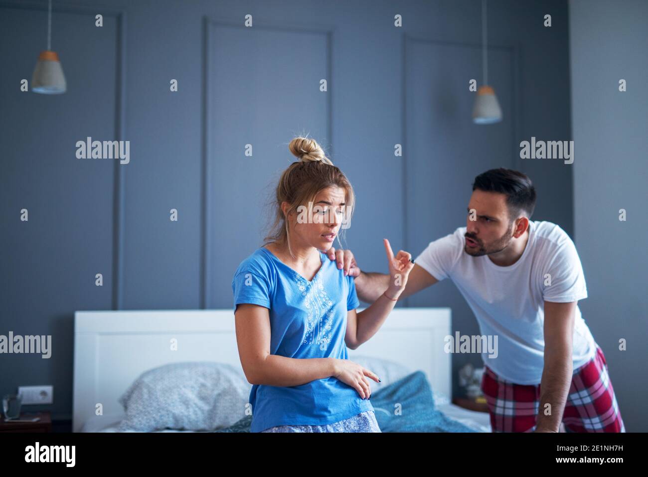 Couple having fight in living hi-res stock photography and images - Alamy