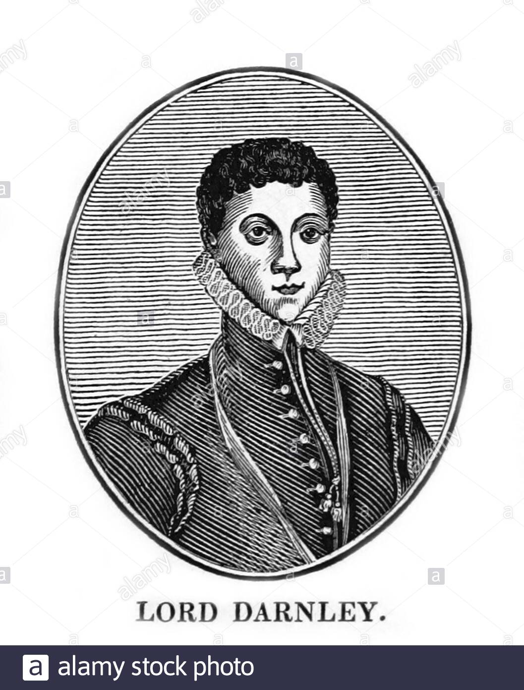 Henry Stuart, Lord Darnley, 1545 – 1567, was the second husband of Mary Queen of Scots, vintage illustration from 1813 Stock Photo