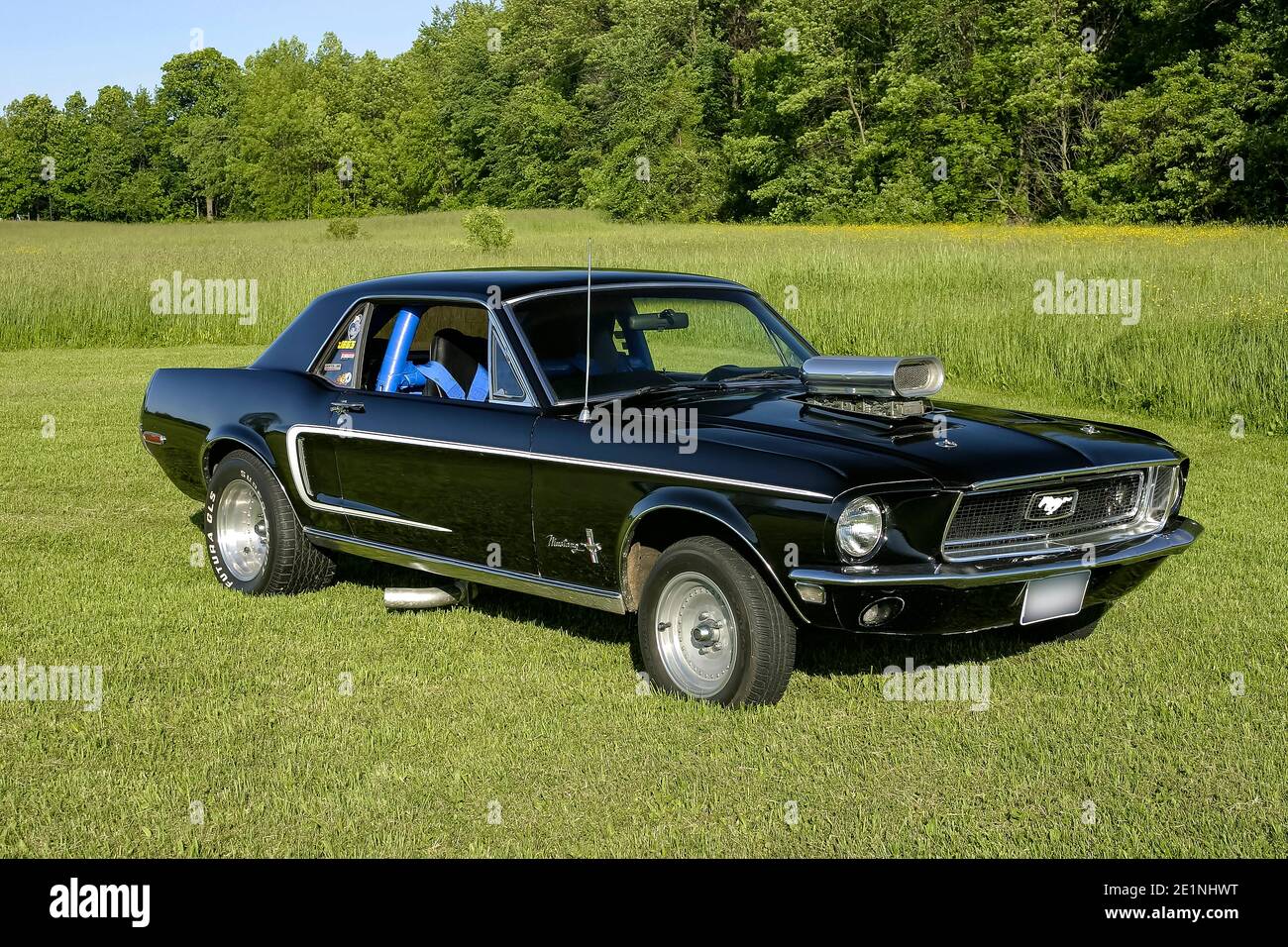 1968 Ford Mustang on grass Stock Photo