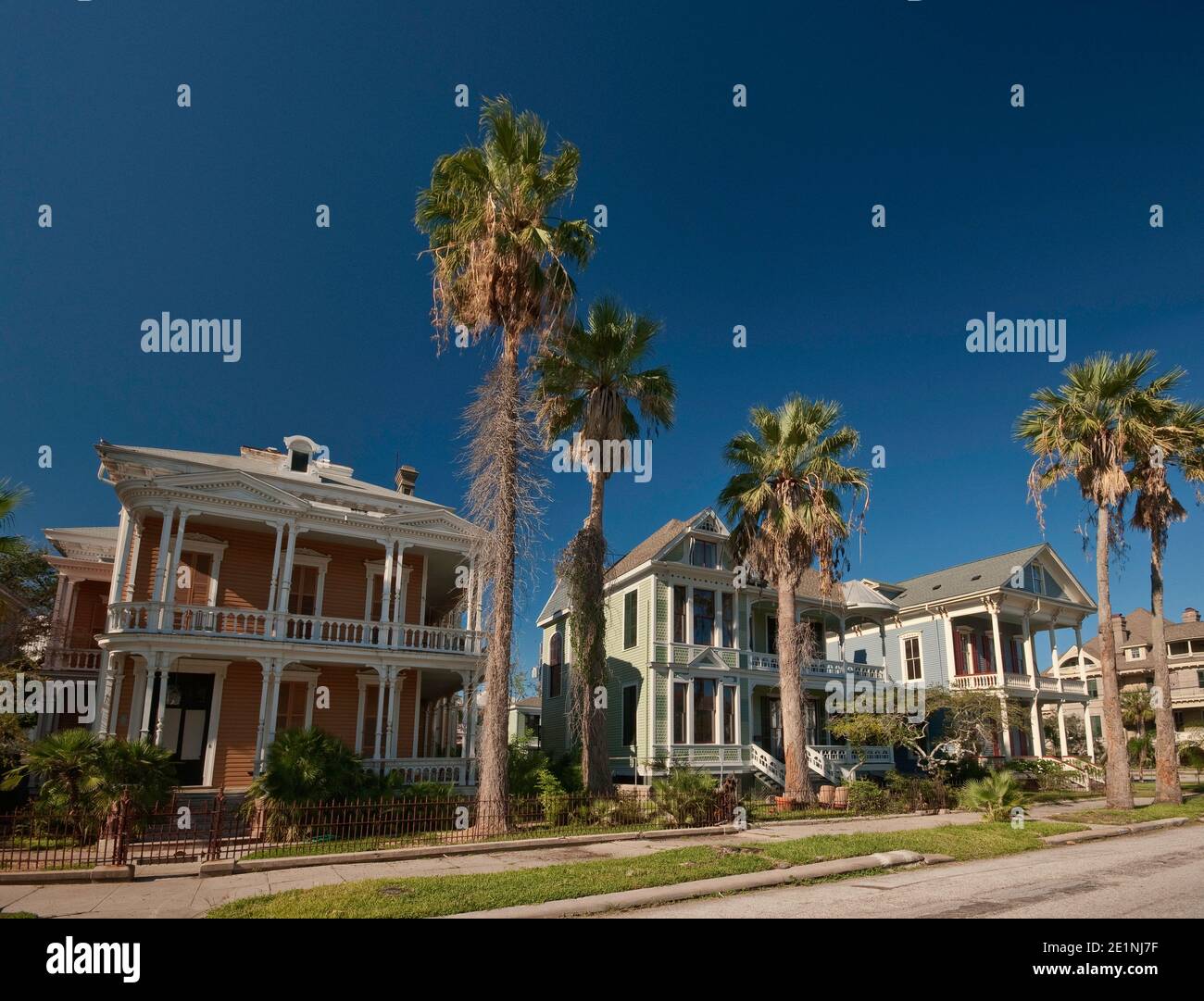 Victorian arcaded houses on Sealy Avenue in East End Historic District