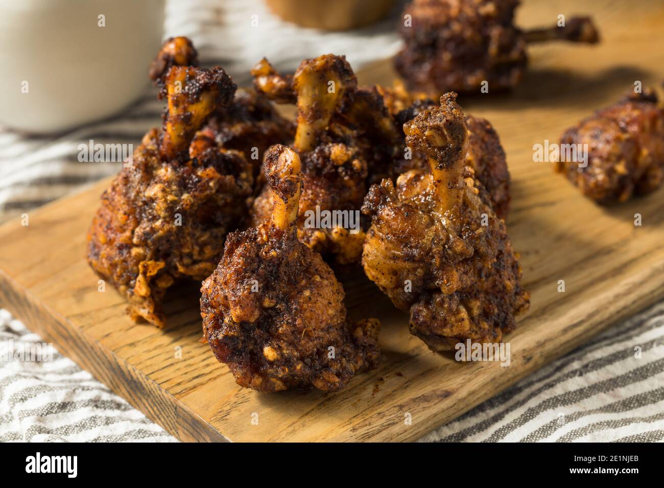 Homemade Deep Fried Chicken Lollipops with Spices Stock Photo Alamy