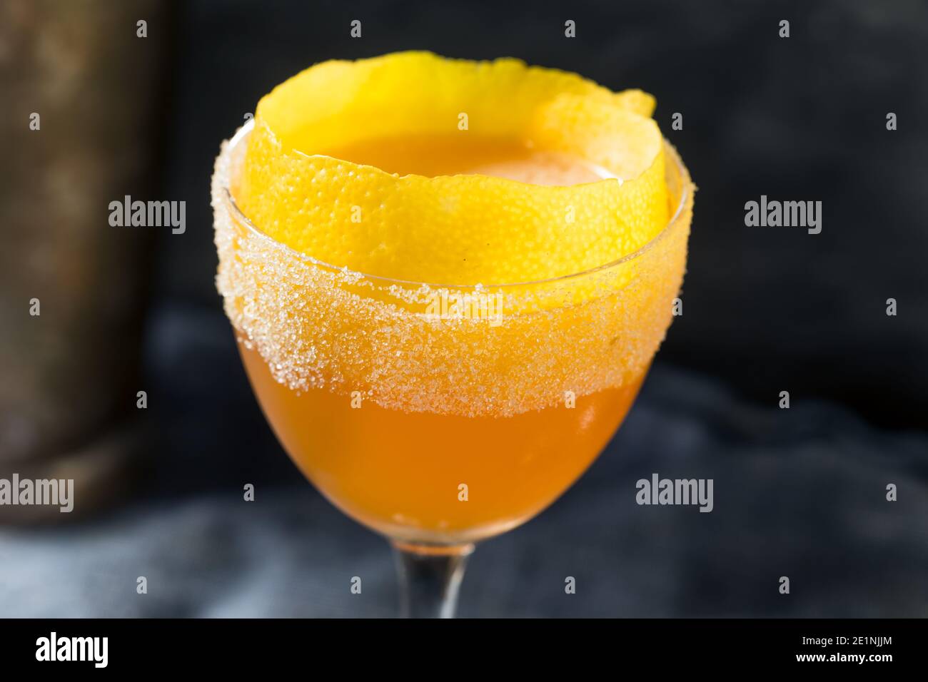 Boozy Brandy Crusta Cocktail with Sugar and Lemon Stock Photo Alamy