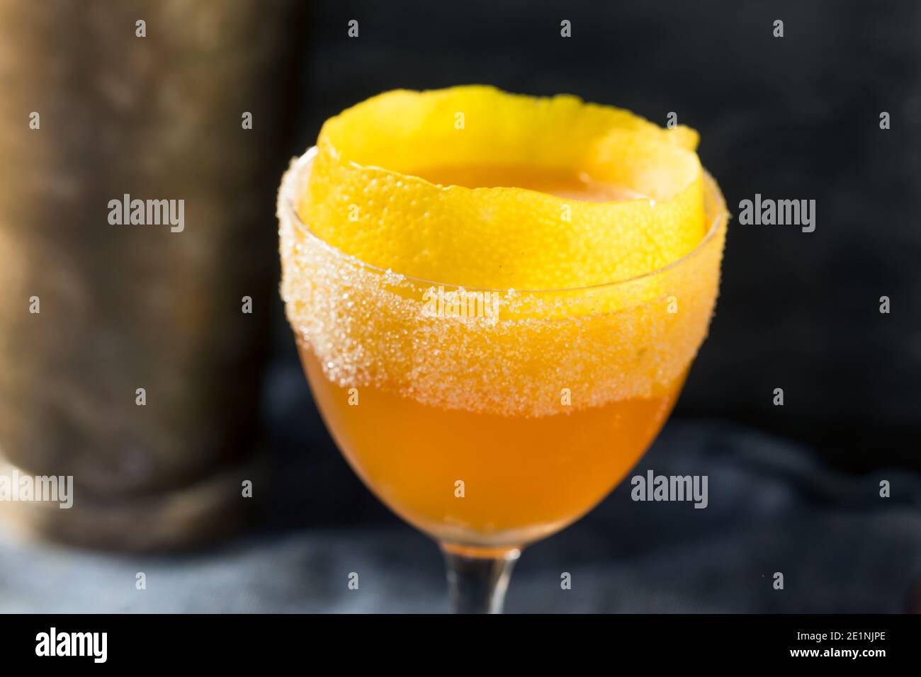 Boozy Brandy Crusta Cocktail with Sugar and Lemon Stock Photo Alamy