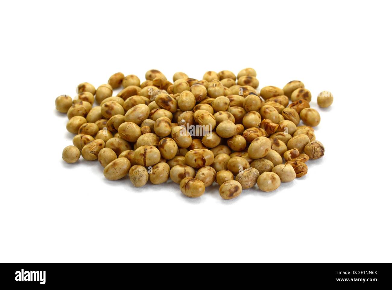 Roasted soybeans (soy nuts) isolated on white background Stock Photo