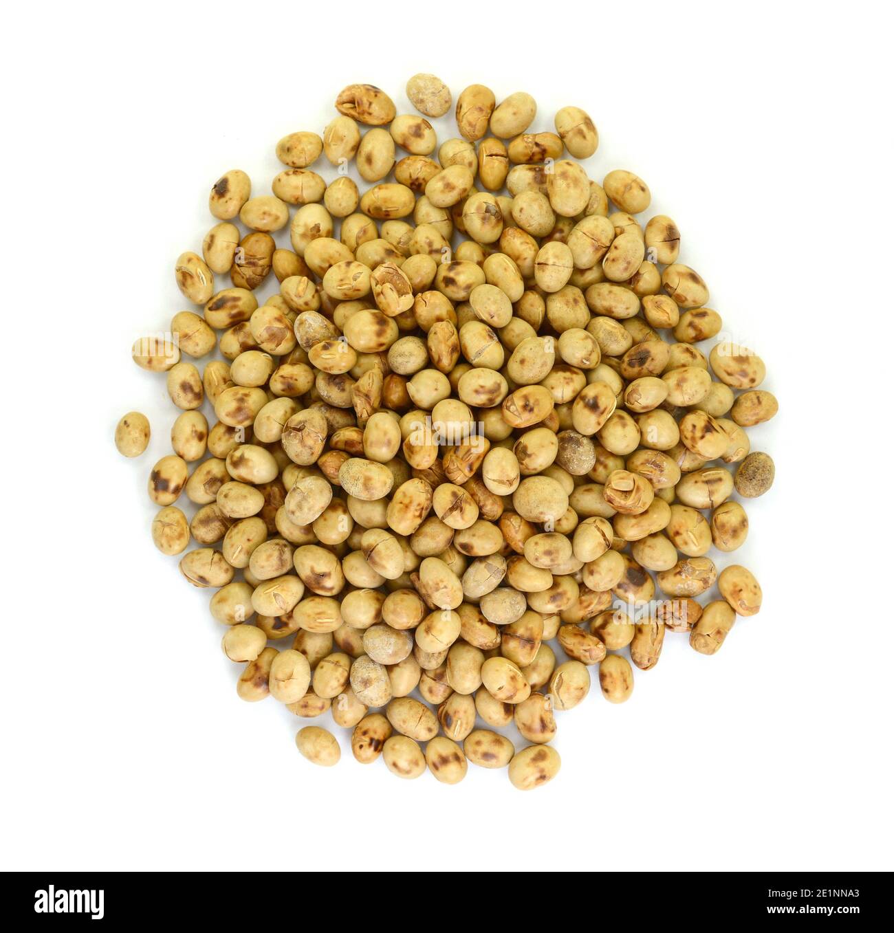 Roasted soybeans (soy nuts) isolated on white background Stock Photo