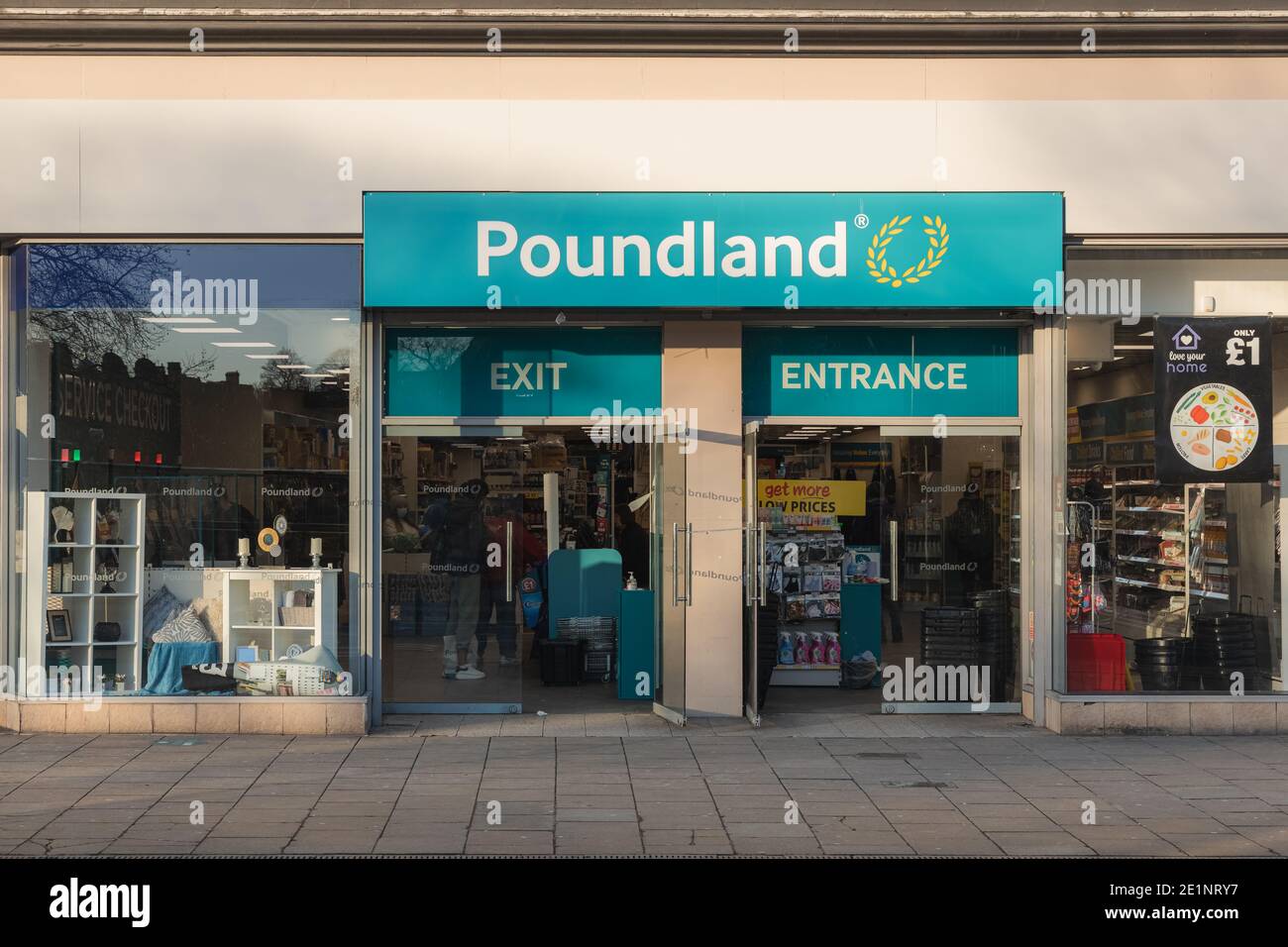 Edinburgh, Scotland - January 8 2021: Poundland location on Princes Street as the budget retail chain is set to close 44 shops becuase of Covid-19 loc Stock Photo