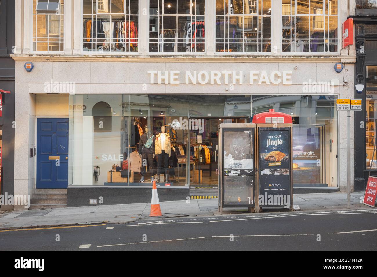 Edinburgh, Scotland - January 8 2021: The North Face retail location on Frederick Street in Edinburgh closed during Covid-19 lockdown. Stock Photo