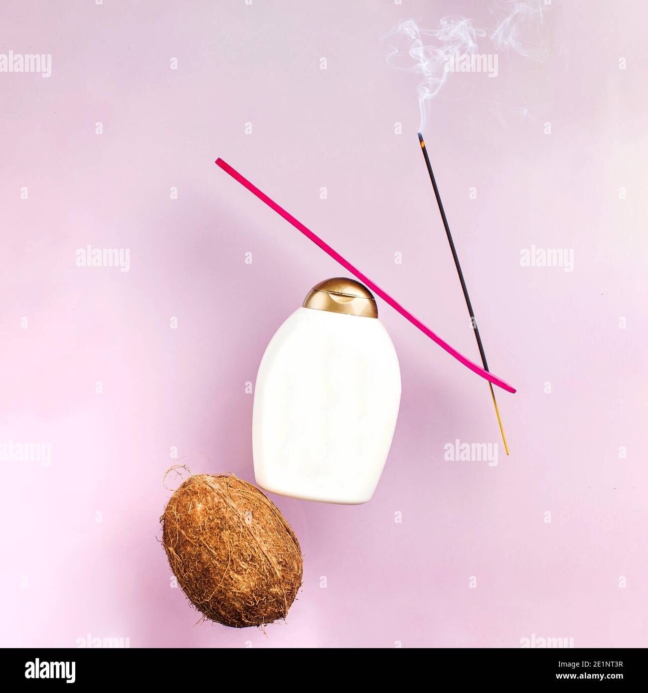 Cosmetic product shower gel, shampoo with coconut extract and place for