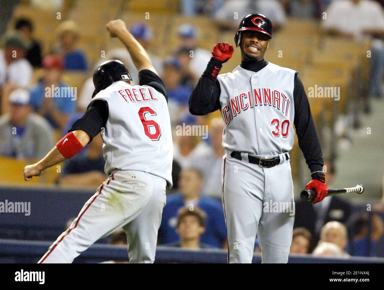 Ken Griffey Jr. of the Cincinnati Reds bats during 7-6 victory