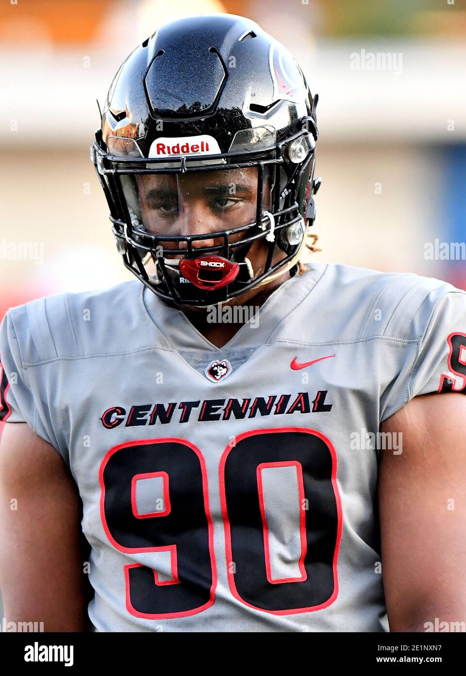 August 23, 2019 - Santa Ana, CA.Overall number one Prep Prospect Corona  Centennial defensive lineman Korey Foreman #90 signs with USC.Foreman chose  USC over Clemson, Louisiana State and Georgia.Varsity Prep Football game