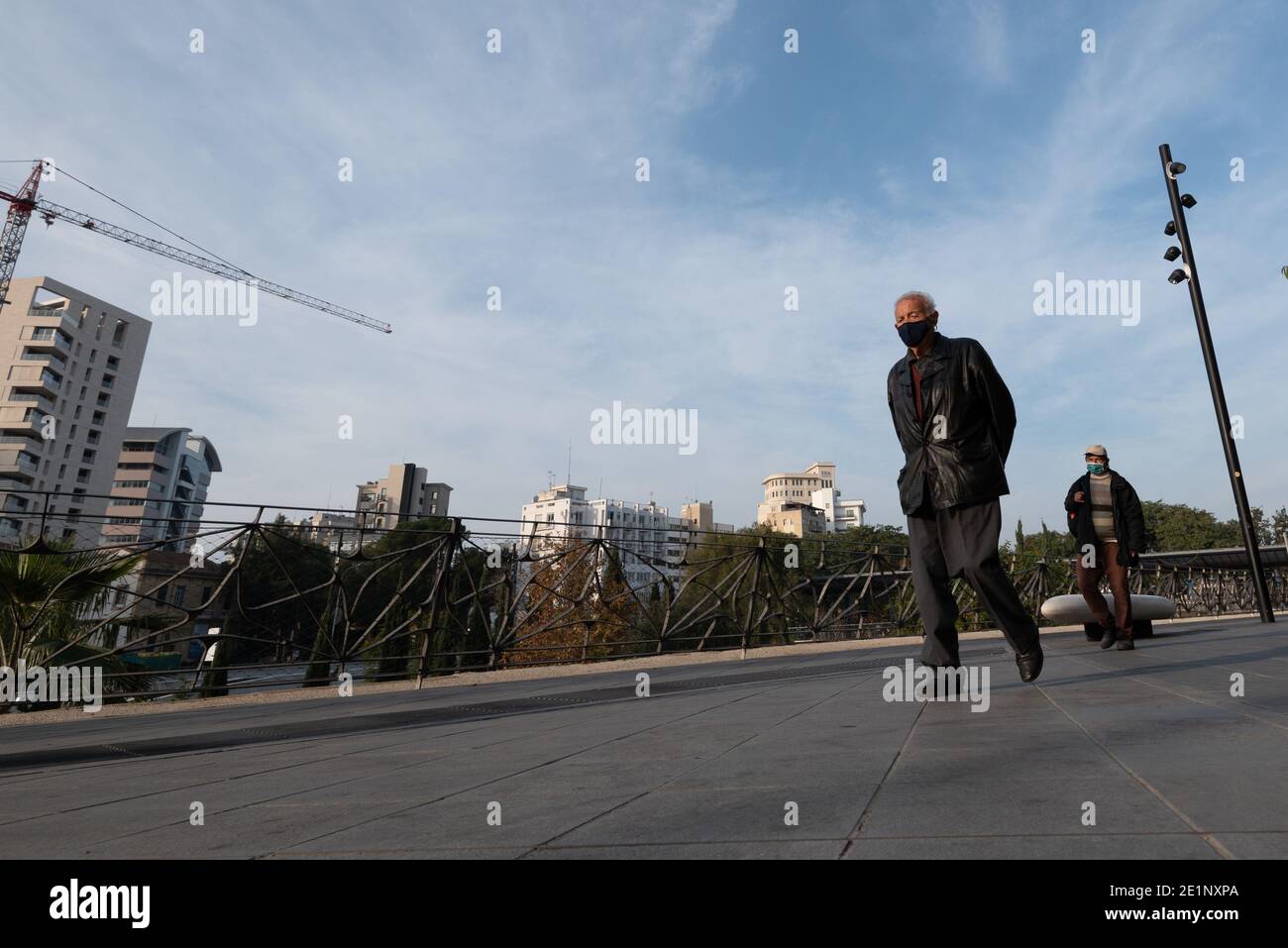 People wearing face masks for protection from Covid19. Nicosia Cyprus
