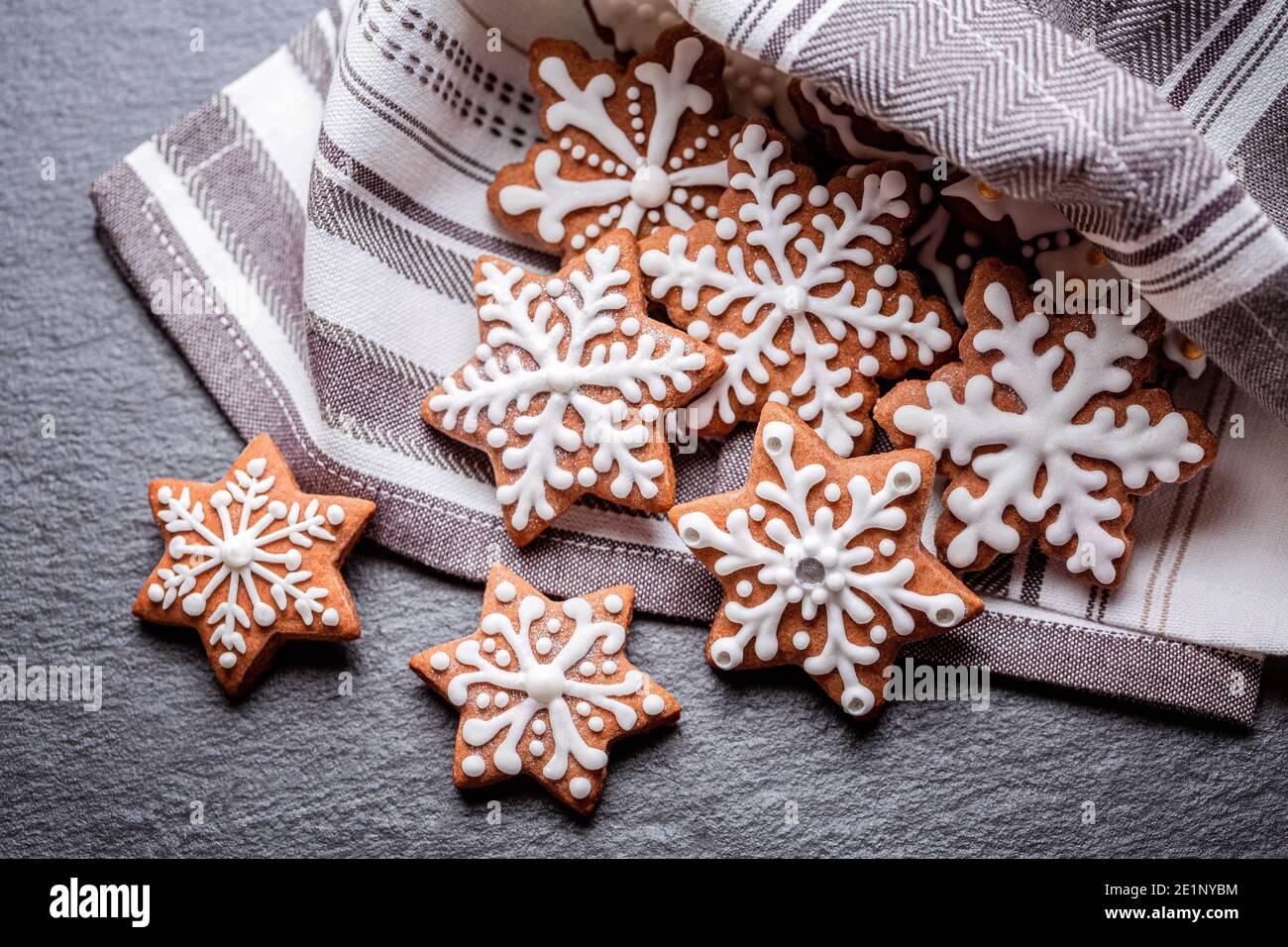 gingerbread cookies on napkin Stock Photo