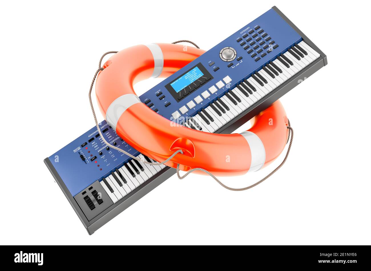 Repair and service of synthesizer digital piano, 3D rendering isolated on  white background Stock Photo - Alamy
