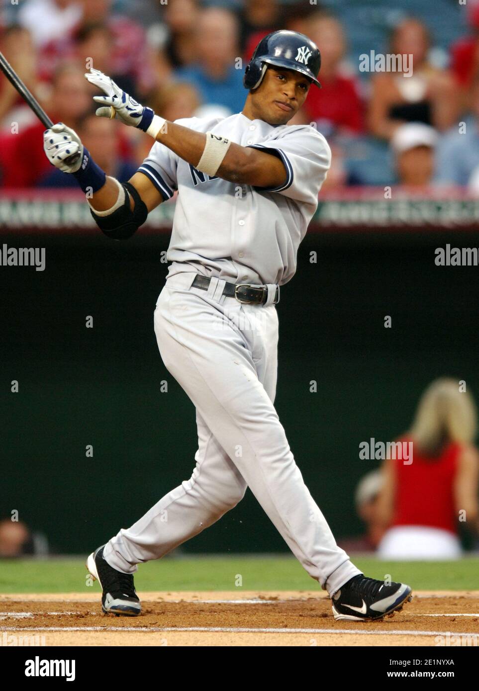 Robinson Cano of the New York Yankees during batting practice before game  against the Los Angeles Angels of Anaheim at Angel Stadium in Anaheim,  Calif Stock Photo - Alamy