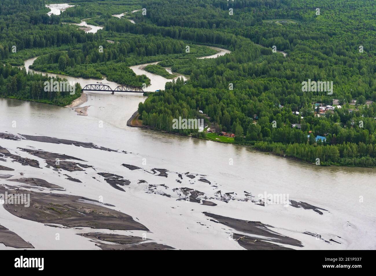 Aerial view of Talkeetna, Alaska Stock Photo Alamy
