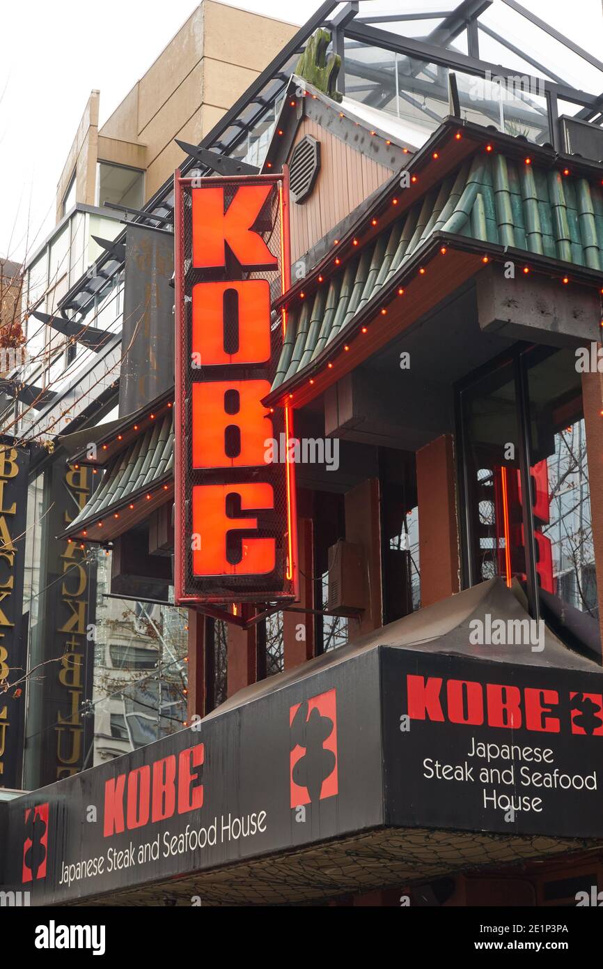 Kobe Japanese Steak and Seafood House restaurant in downtown Vancouver, British Columbia, Canada