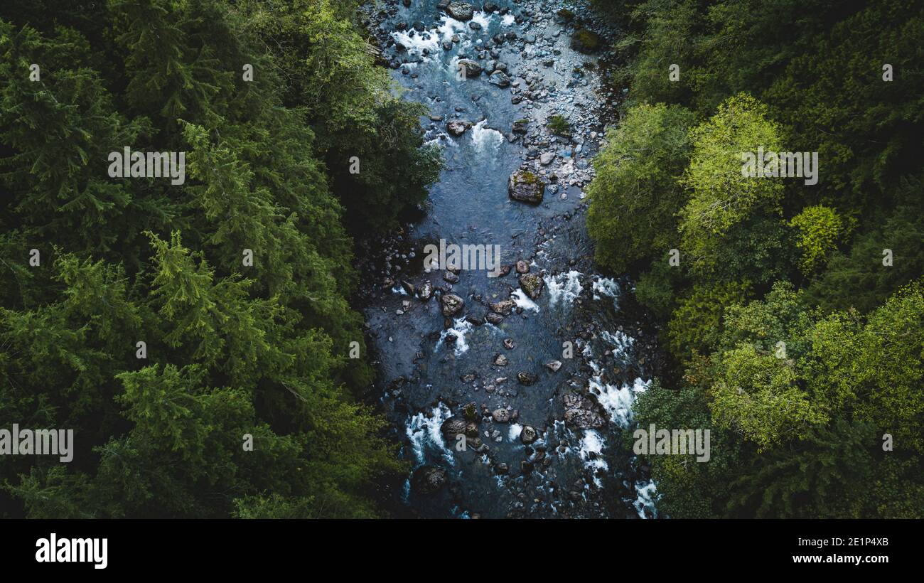 Aerial view of Washington River with Lush blue water Stock Photo - Alamy