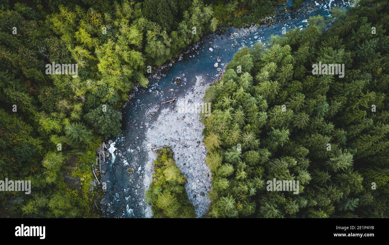 Aerial view of Washington River with Lush blue water Stock Photo - Alamy