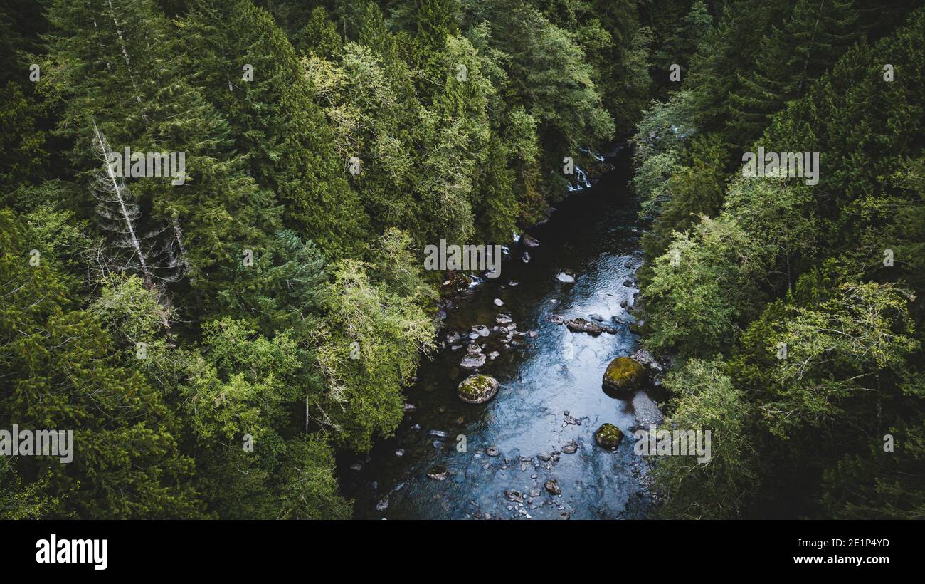 Aerial view of Washington River with Lush blue water Stock Photo - Alamy