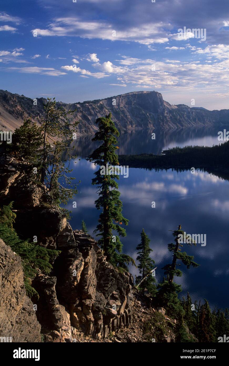 Llao Rock from Discovery Trail, Crater Lake National Park, Oregon Stock Photo