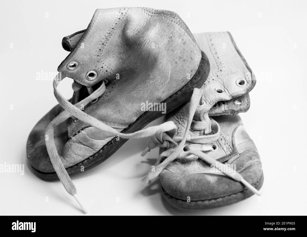 antique baby shoes Stock Photo