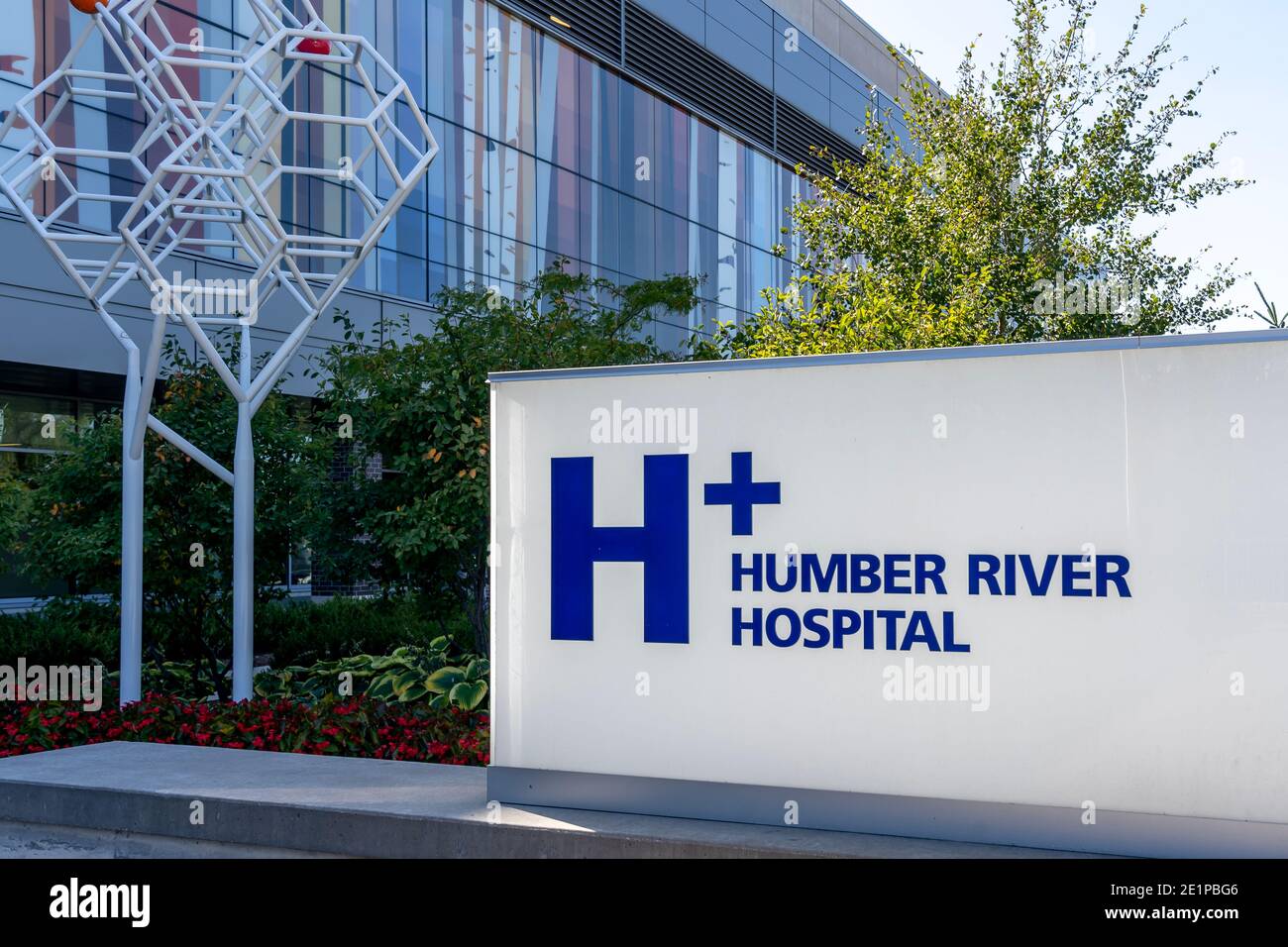 North York, Toronto, Canada - September 23, 2020: The main entrance of Humber River Hospital in North York, Toronto, Canada Stock Photo