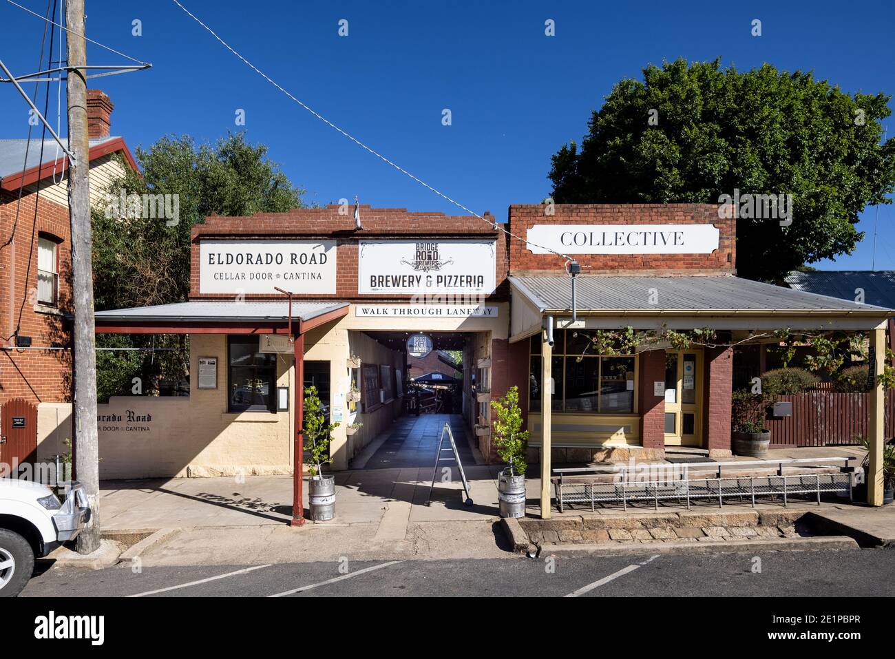 December 19th 2020 Beechworth Australia : Exterior view of the Bridge Road Brewery in Beechworth, Victoria, Australia Stock Photo