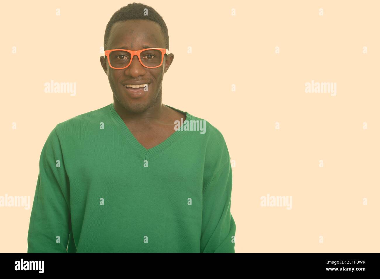Young happy African man smiling Stock Photo - Alamy