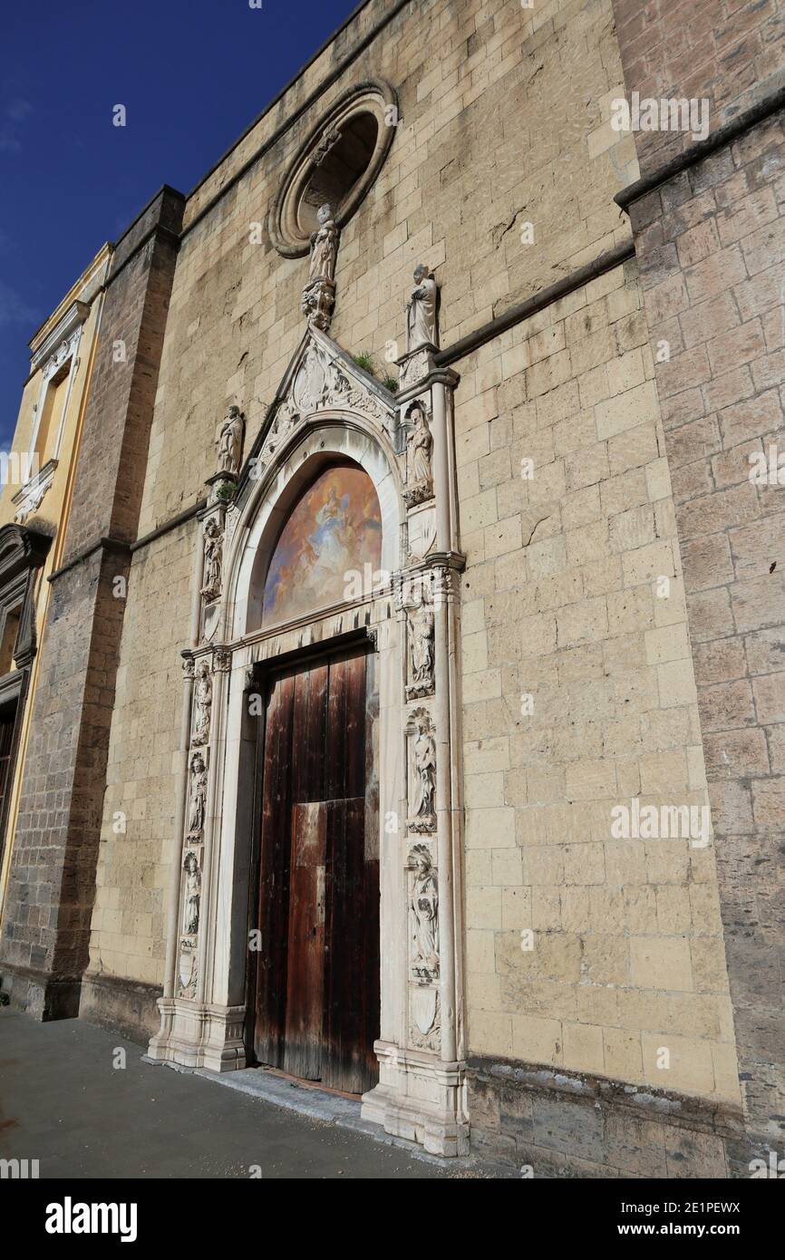 Napoli - Entrata della Cappella di Santa Monica di San Giovanni a Carbonara Stock Photo